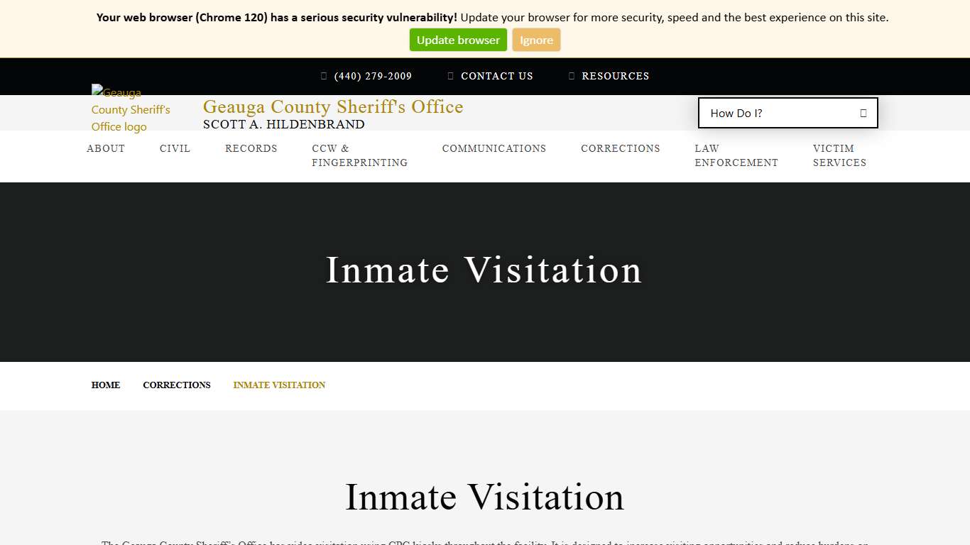 Inmate Visitation Geauga County Sheriff's Office